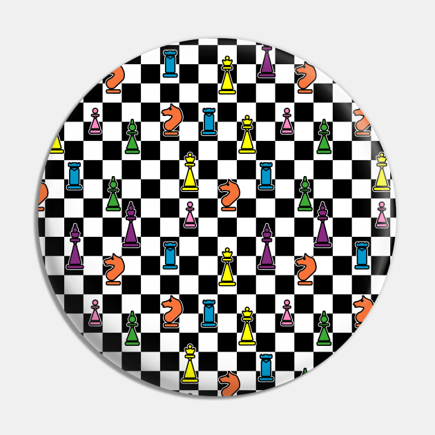 Colorful Chess Pin by okpinsArtDesign