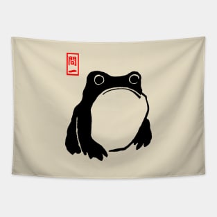 Japanese Grumpy Frog Tapestry