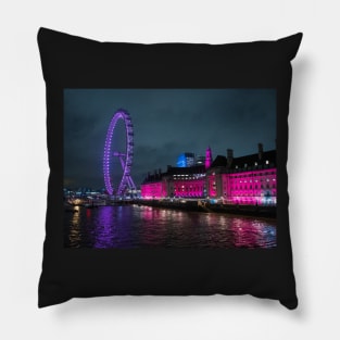 London Eye Ferris Wheel in Blue colour Pillow