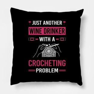 Wine Drinker Crocheting Crochet Pillow