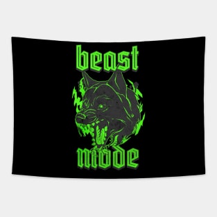 Beast Mode Gym Motivation Neon Tapestry