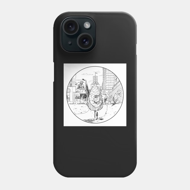 Looking at city sketch Phone Case by hdesign66