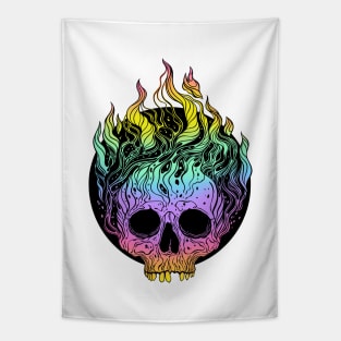 Skull on Fire Tapestry