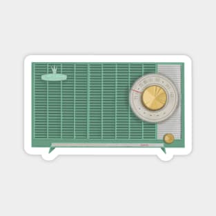 Green vintage radio Magnet