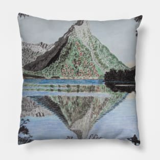 Serenity of Milford Sound, New Zealand Pillow