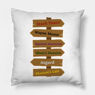 Superhero Road signs Pillow