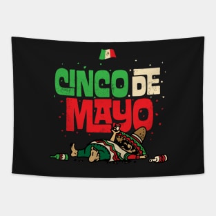 Cinco De Mayo May 5 Drunk Mexican Flag T-Shirt Tapestry