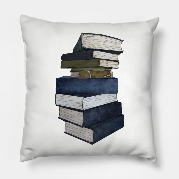 Old books stack Pillow by LeighsDesigns