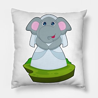 Elephant Bride Veil Wedding Pillow