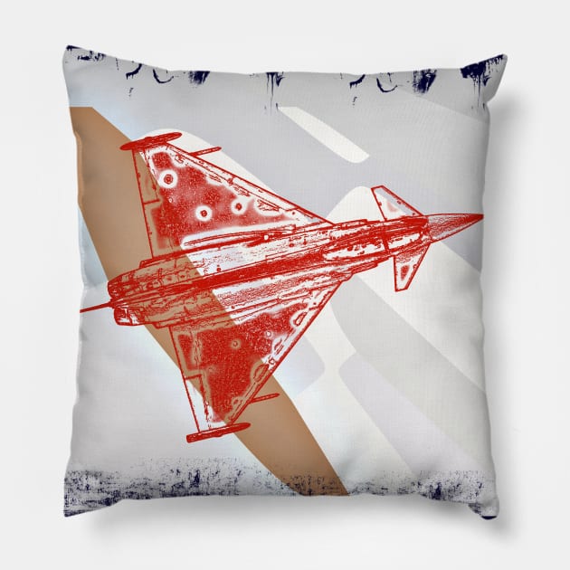 Fighter Jet in Flight 2 Pillow by FasBytes