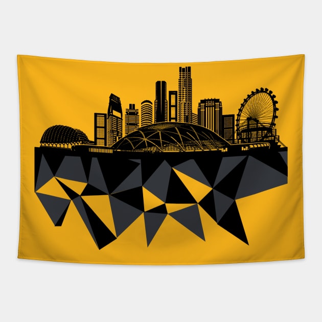 The Singapore Skyline Tapestry by Aine Creative Designs