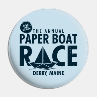 The Annual Paper Boat Race Funny 80's Horror Movie Retro Poster Pin