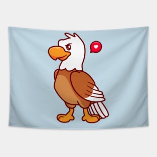 Cute Eagle Bird Standing Cartoon Tapestry