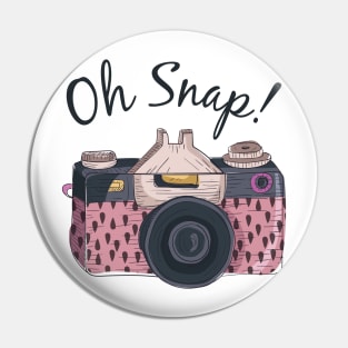 Funny Oh Snap! Vintage Camera Photography Pin