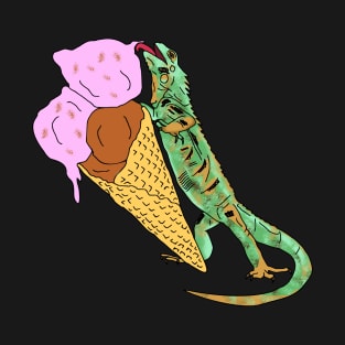 iguana eating ice cream doodle T-Shirt