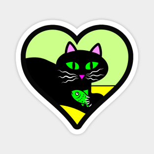 Black Cat Valentine Magnet