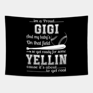 Proud Mama Baseball Shirt Funny Gigi Of Baseball Player Gift Tapestry