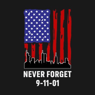 Retro Never Forget 09-11-2001 Memorial Day American Flag T-Shirt