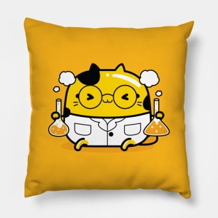 yellow cat chemist profession Pillow