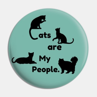 Cats are my People (black print) light green Pin