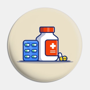 Medicine Jar And Pills Strip Pin