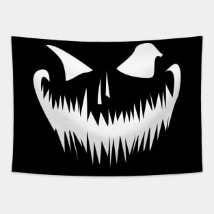 creepy pumpkin face Tapestry