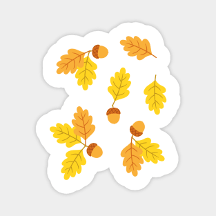 Autumn oak leaf and acorn pattern Magnet