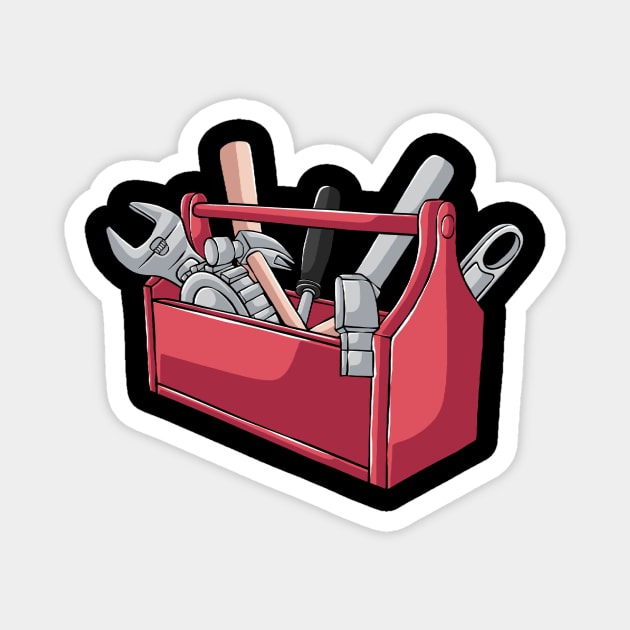 Toolbox Construction Electrician Carpenter Builder Magnet by fromherotozero