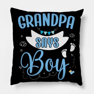 Grandpa says Boy cute baby matching family party Pillow