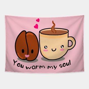 Cute coffee couple Tapestry