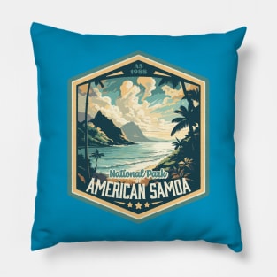 National Park of American Samoa Vintage WPA Style National Park Pillow