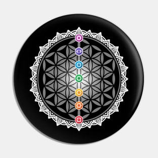 'Flower of Life Yoga Chakras Meditation' Yoga Gift Pin