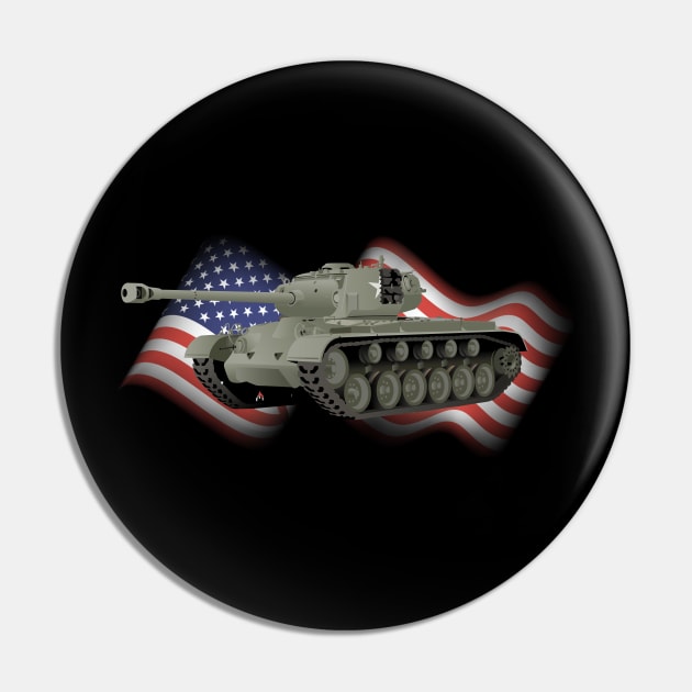 Patriotic M26 Pershing American WW2 Heavy Tank Pin by NorseTech