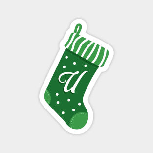 Christmas Stocking with the Letter U Magnet