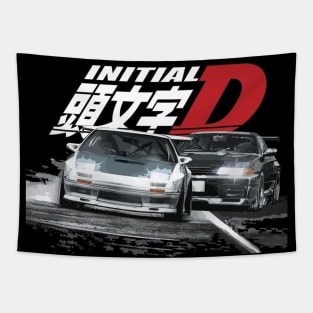 initial d street racing Ryosuke Takahashi FC vs Rin Hojo r32 Tapestry