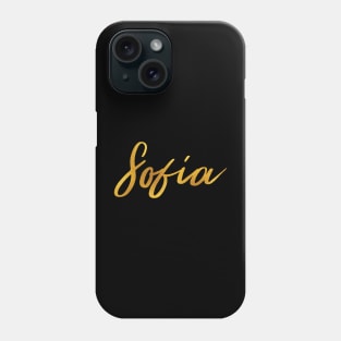 Sofia Name Hand Lettering in Faux Gold Letters Phone Case