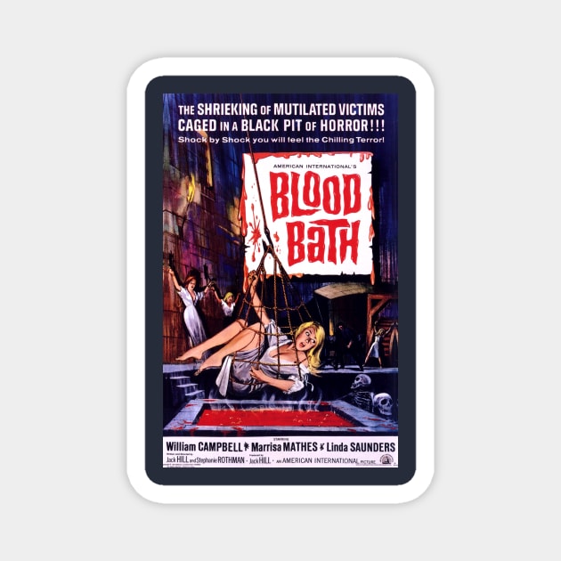 Classic Horror Movie Poster - Blood Bath Magnet by Starbase79