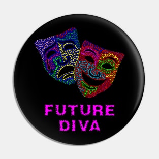 Future Diva - Comedy and Tragedy Masks Pin