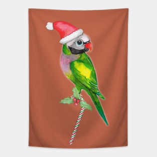 Red breasted parakeet Christmass version Tapestry