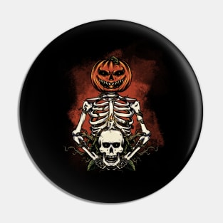 Pumpkin & Skull Pin