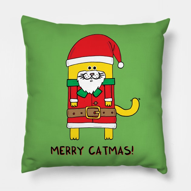 Merry Catmas Pillow by adrianserghie