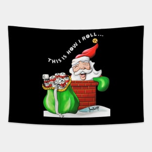 Santa Claus with Toilet Paper Gift V3 Tapestry