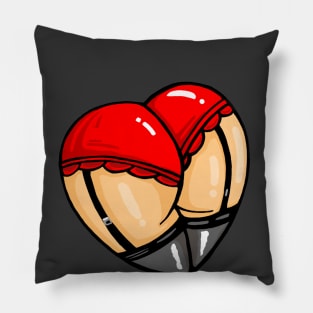 Cute butt tattoo heart Pillow