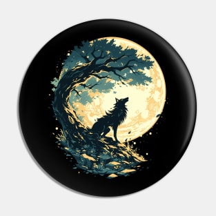 howling wolf Pin