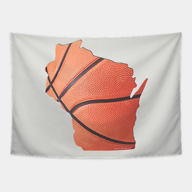 Wisconsin Basketball Tapestry by wifecta