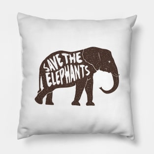 Awesome Vintage Save The Elephants T shirt Pillow