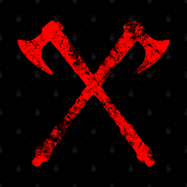 Red Viking Axes by Scar