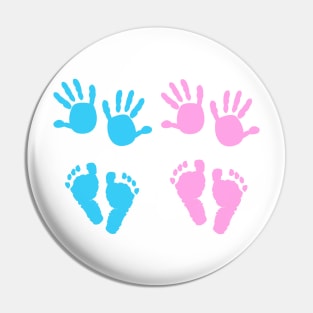 Baby girl, baby boy hand and foot print Pin