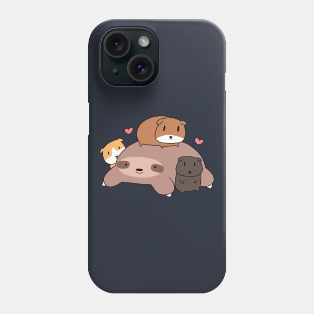 Sloth Loves Guinea Pigs Phone Case by saradaboru