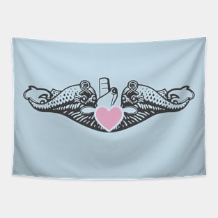 Submarine Insignia with Heart (pink) - Adult Sizes Tapestry